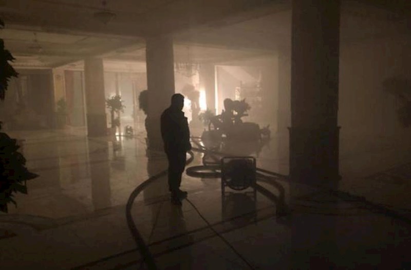 Novxanıda hoteldə baş verən yanğının əməliyyat görüntüləri - YENİLƏNİB + FOTO/VİDEO