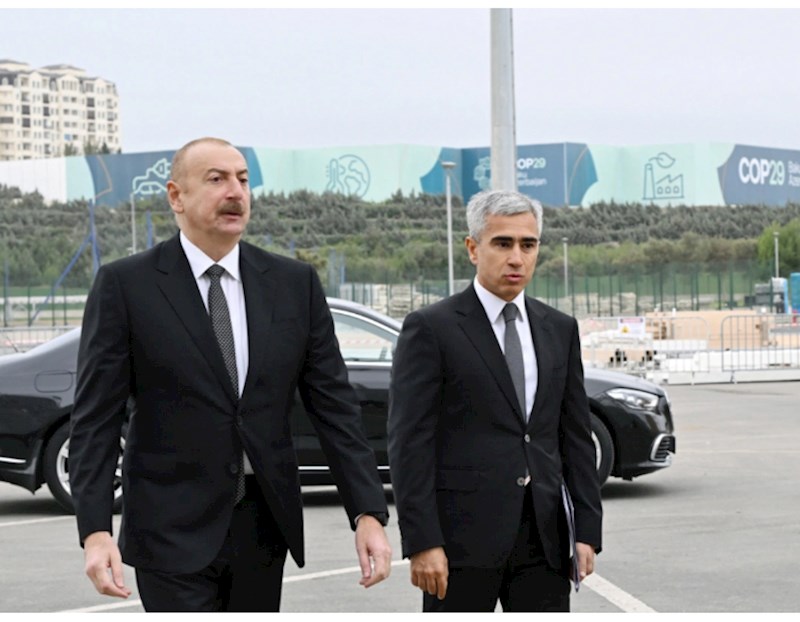 İlham Əliyev Olimpiya Stadionunun ərazisində COP29-a hazırlıqla bağlı görülən işlərlə tanış olub