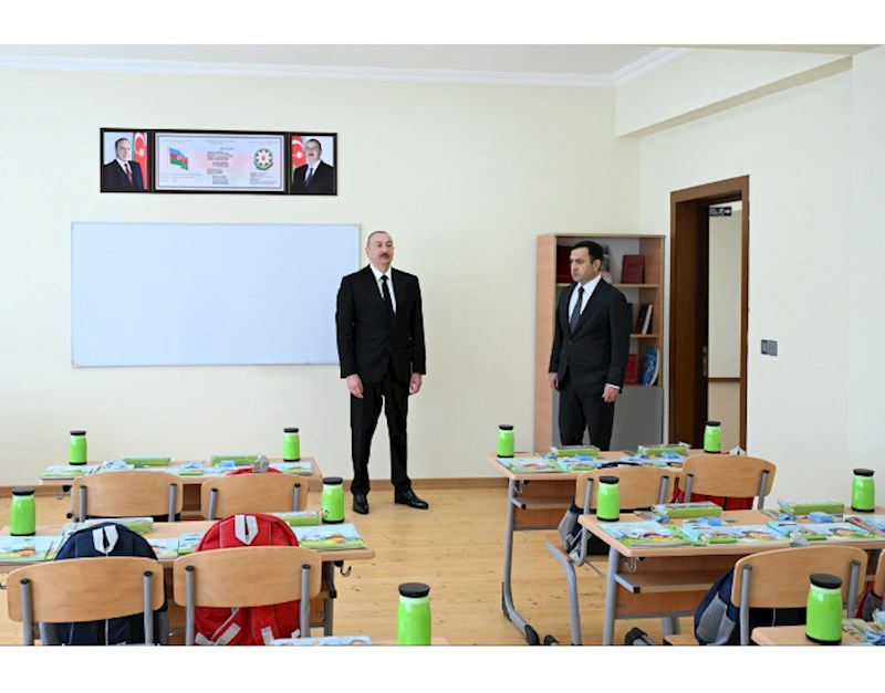 İlham Əliyev İsmayıllı şəhərində "Talıstan" liseyinin binasının açılışında iştirak edib