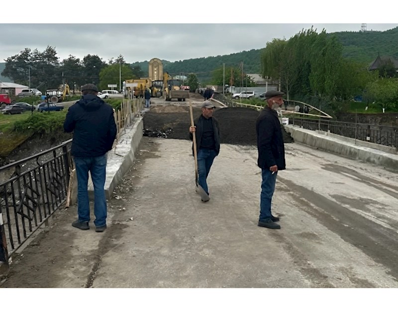 Qubada uçan körpü müvəqqəti təmir olundu