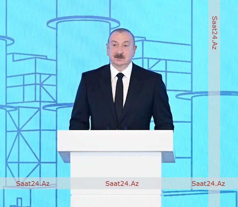 İlham Əliyev iyunun 24-də Mingəçevirdə “Azərbaycan” İstilik Elektrik Stansiyasının ərazisində Ulu Öndər Heydər Əliyevin abidəsini ziyarət edib-Foto 